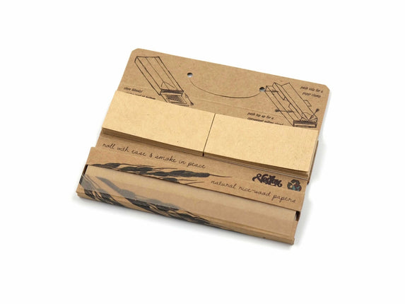 Woodzl 32 Ongebleekte Lange Vloeitjes - Bruin Rijst Papier