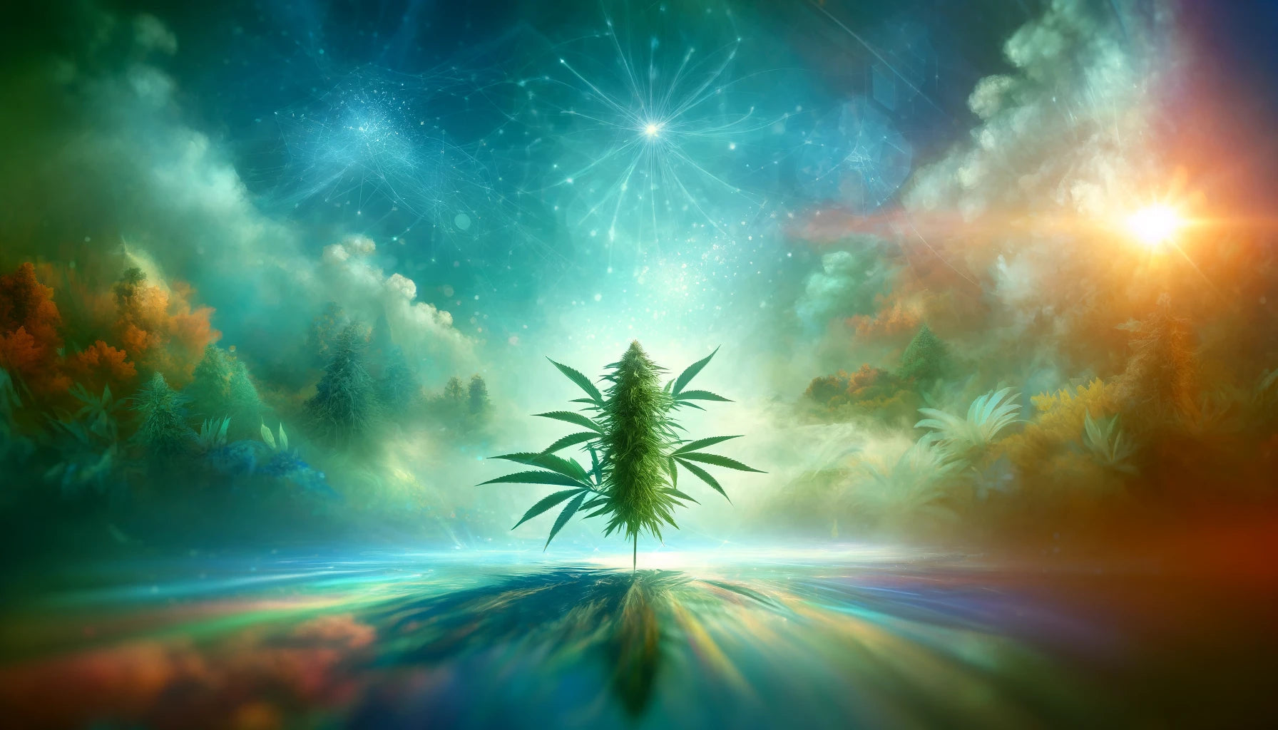 DALL·E 2024-05-07 14.18.48 - A serene and abstract representation of the concept of THCJD, a new cannabinoid derived from CBD. The image should depict a tranquil, ethereal landsca