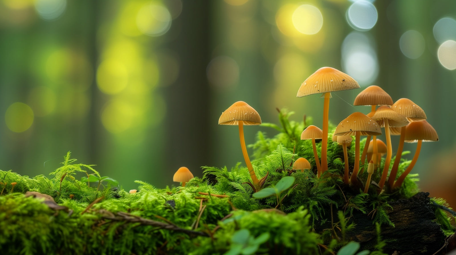 Natural mushrooms growing, psilocybin