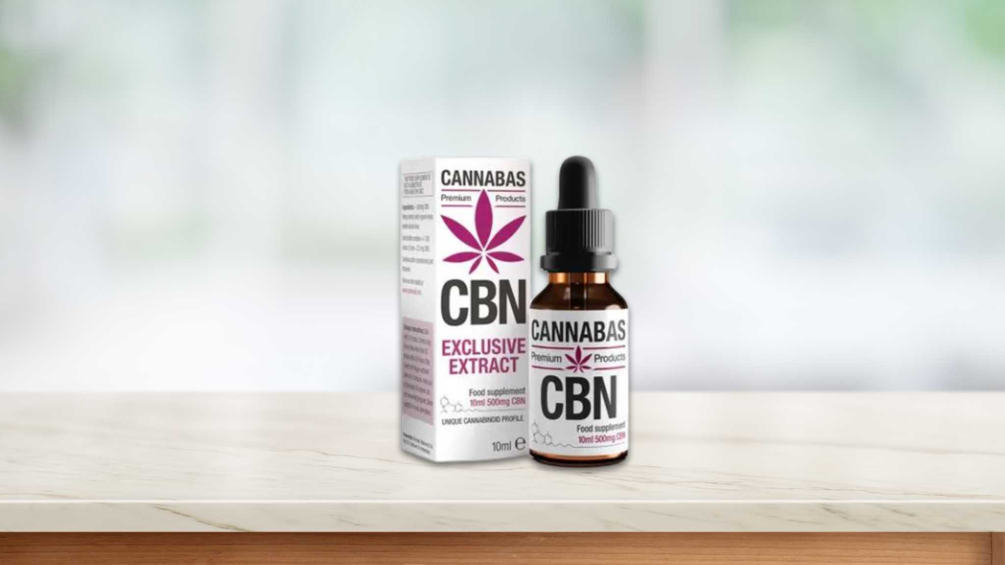 Een 10ml flesje Cannabas CBN olie met 500mg extract voor een kalmerende werking van Novus Fumus.