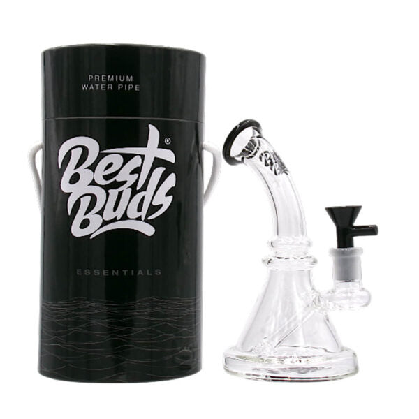 Best Buds Bent Neck Glass Bong  - 19.5cm