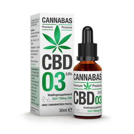 Cannabas CBD Olie 2,5% - 10ml & 30ml