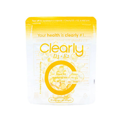 Clearly D3 + K2 - 60 Softgels - VEGAN