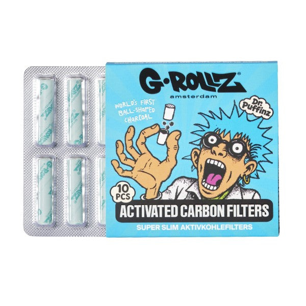G-Rollz Activated Carbon Filters - Ø6mm Blue - 24 Packs