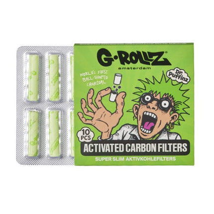 G-Rollz Activated Carbon Filters - Ø6mm Green - 24 Packs