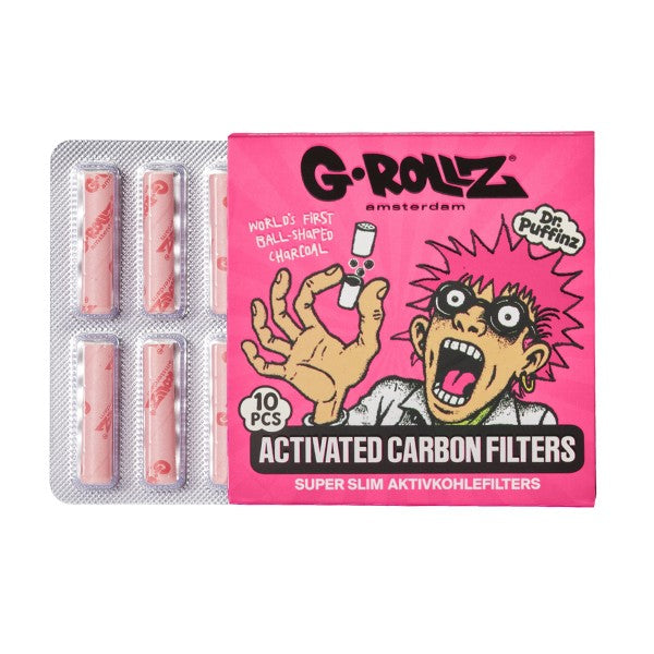 G-Rollz Activated Carbon Filters - Ø6mm Pink - 24 Packs