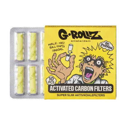 G-Rollz Activated Carbon Filters - Ø6mm Yellow - 24 Packs