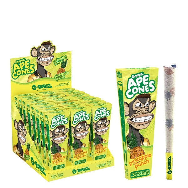 G-Rollz Ape Cones Pineapple Punch - 24 Packs