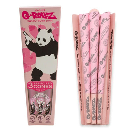 G-Rollz Banksy Graffiti Panda Gunnin Pink - 3x King Size Cones