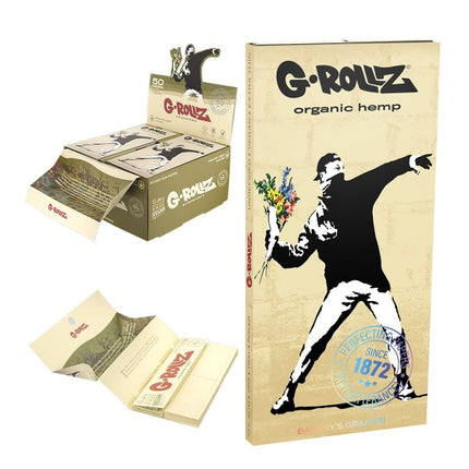G-Rollz Banksys Graffiti KS - Organic Hemp Extra Thin - 3 in 1 Pack