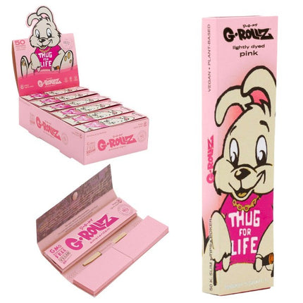 G-Rollz Banksys Graffiti Thug For Life Pink - KS Slim Kombi - 24 Booklets