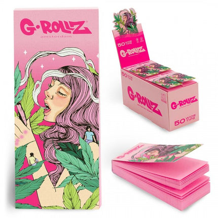 G-Rollz Collector Mushroom Lady - Pink Filter Tips - 24 Booklets