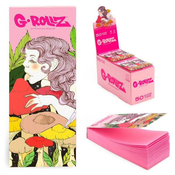 G-Rollz Collector Mushroom Lick - Pink Filter Tips - 24 Booklets