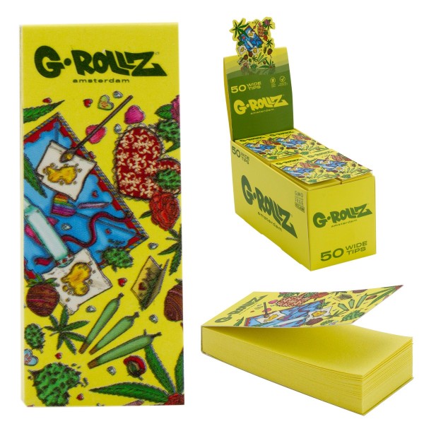G-Rollz Collector Picnic - Yellow Filter Tips 24 Booklets