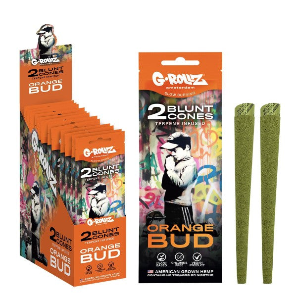 G-Rollz Cones Banksys Graffiti - 12 Packs Hemp Orange Bud