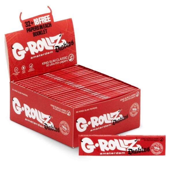 G-Rollz Diablos - White KS Slim Vloeitjes - 50 Booklets