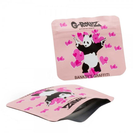 G-Rollz G-Rollz | 65x85mm Smellproof Bags | Banksy's Graffiti 'Thug for Life Pink' – 50 stuks per pak