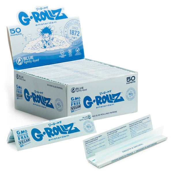 G-Rollz G-Rollz Lightly Dyed Blue - KS Slim Vloeitjes - 50 Booklets