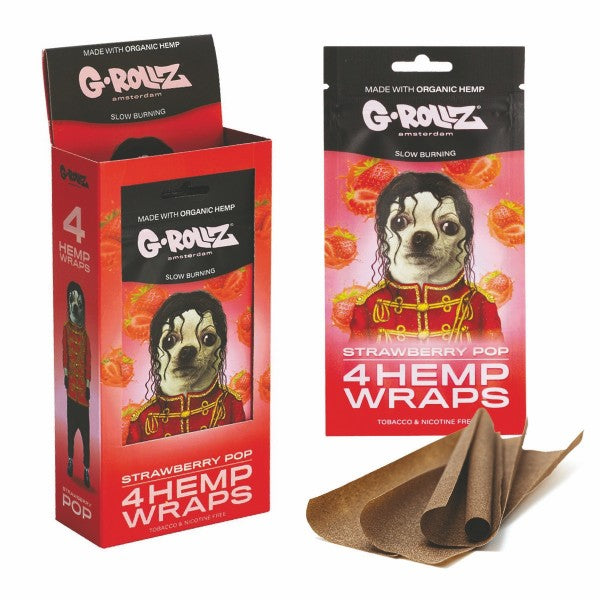 G-Rollz Hemp Wraps Strawberry Pop - 4 Wraps