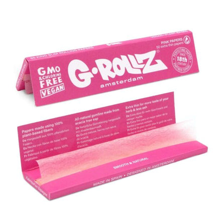 G-Rollz Leicht gefärbtes Dunkelrosa - KS Slim Papers - 50 Heftchen