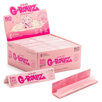 G-Rollz Lightly Dyed Pink - KS Slim Papers - 50 Booklets