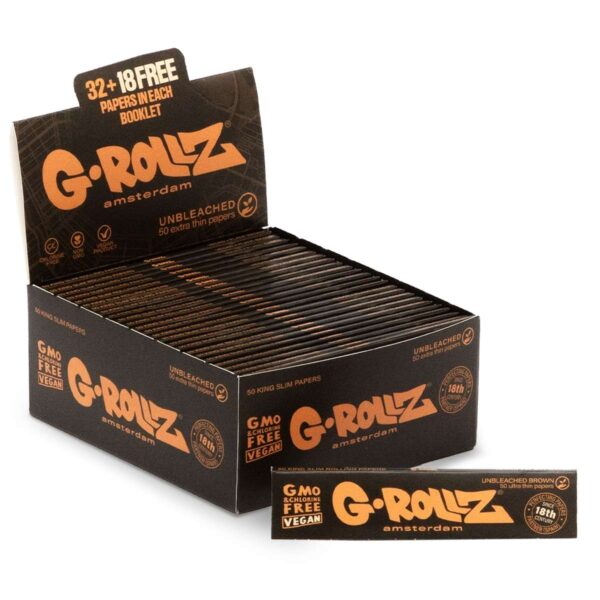 G-Rollz Ongebleekt Extra Thin - KS Slim Vloeitjes - 50 Booklets