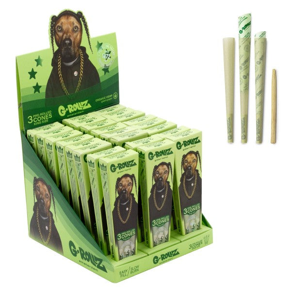 G-Rollz Pets Rock Rap Organic Green Hemp - 72x KS Cones