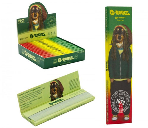 G-Rollz Pets Rock Reggae - Green Organic Hemp - KS Slim -25 Booklets