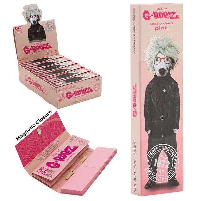 G-Rollz Pets Rock Soup Pink - KS Slim combi - 24 Booklets