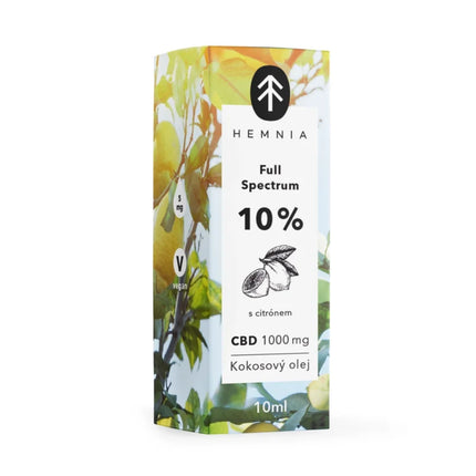 Hemnia Full Spectrum CBD kokosolie 10%, 1000 mg, 10 ml - citroen