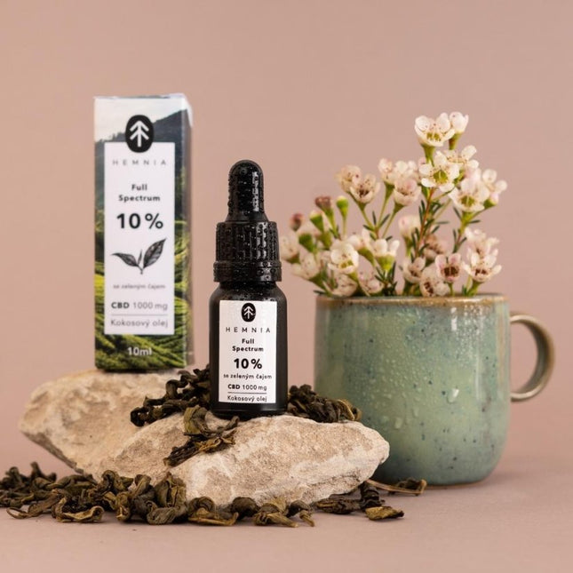 Hemnia Full Spectrum CBD Kokosolie 10% - 1000 mg - 10 ml - Groene Thee