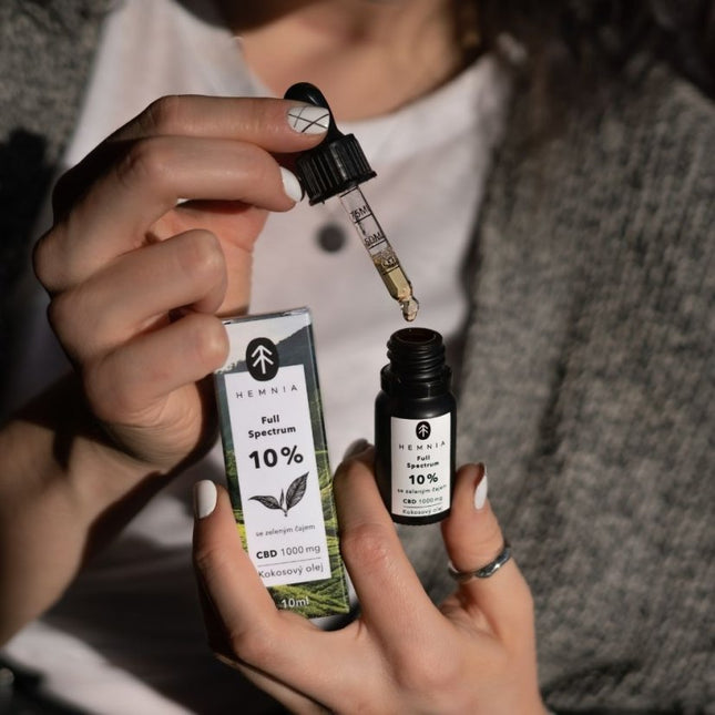 Hemnia Full Spectrum CBD Kokosolie 10% - 1000 mg - 10 ml - Groene Thee