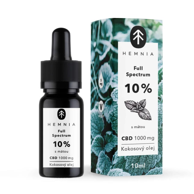 Hemnia Full spectrum CBD kokosolie 10%, 1000 mg, 10 ml met muntsmaak