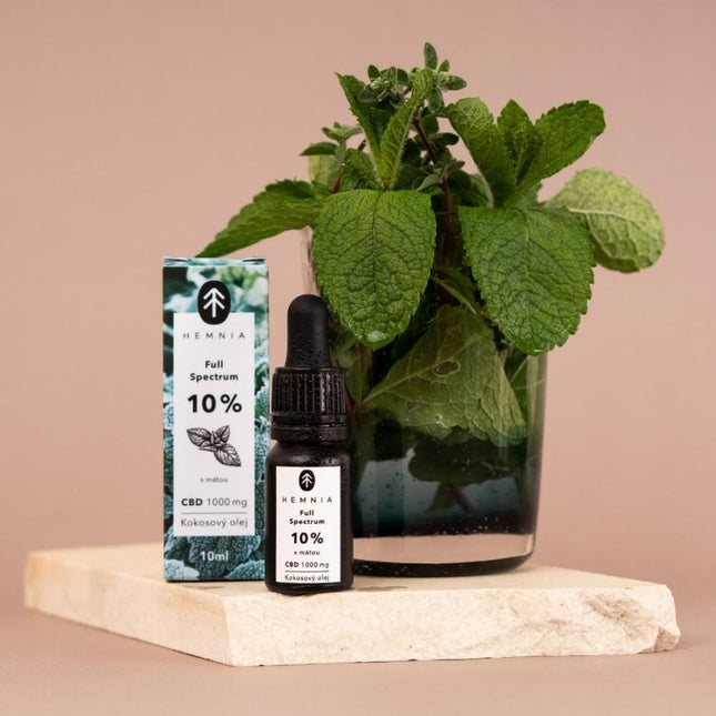 Hemnia Full spectrum CBD kokosolie 10%, 1000 mg, 10 ml met muntsmaak