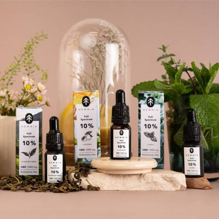 Hemnia Full spectrum CBD kokosolie 10%, 1000 mg, 10 ml met muntsmaak