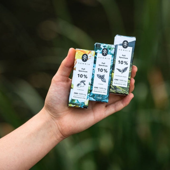 Hemnia Full spectrum CBD kokosolie 10%, 1000 mg, 10 ml met muntsmaak