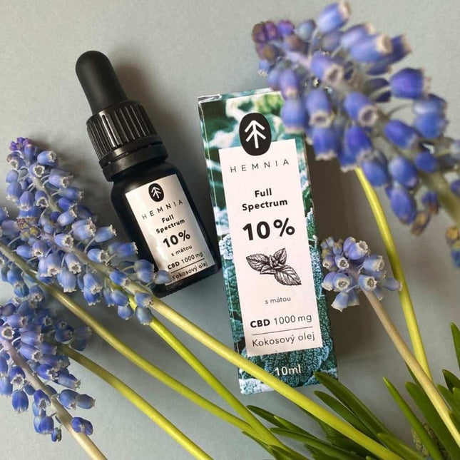 Hemnia Full spectrum CBD kokosolie 10%, 1000 mg, 10 ml met muntsmaak