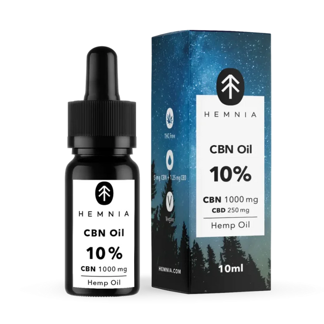 Hemnia Good Night's Sleep Hennepolie 10%, 1000 mg CBN, 250 mg CBD, 10 ml