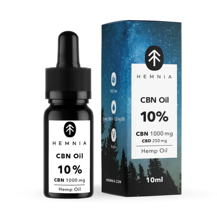 Hemnia Good Night's Sleep Hennepolie 10%, 1000 mg CBN, 250 mg CBD, 10 ml