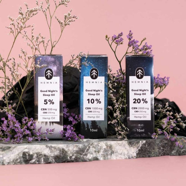 Hemnia Good Night's Sleep Hennepolie 10%, 1000 mg CBN, 250 mg CBD, 10 ml