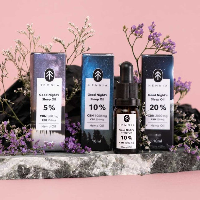 Hemnia Good Night's Sleep Hennepolie 10%, 1000 mg CBN, 250 mg CBD, 10 ml