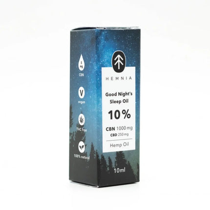 Hemnia Good Night's Sleep Hennepolie 10%, 1000 mg CBN, 250 mg CBD, 10 ml