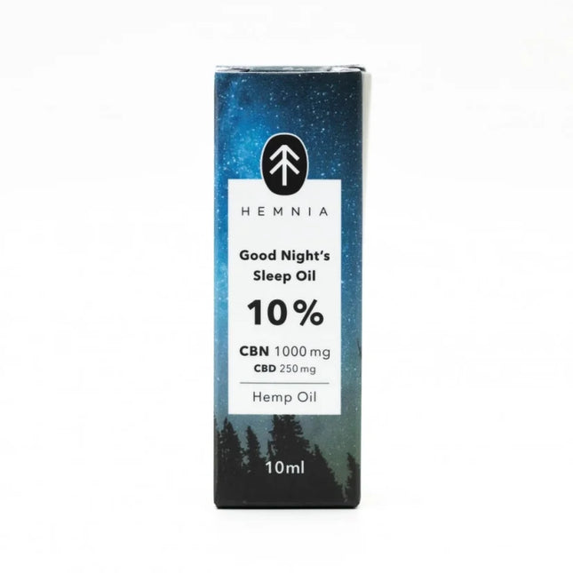 Hemnia Good Night's Sleep Hennepolie 10%, 1000 mg CBN, 250 mg CBD, 10 ml