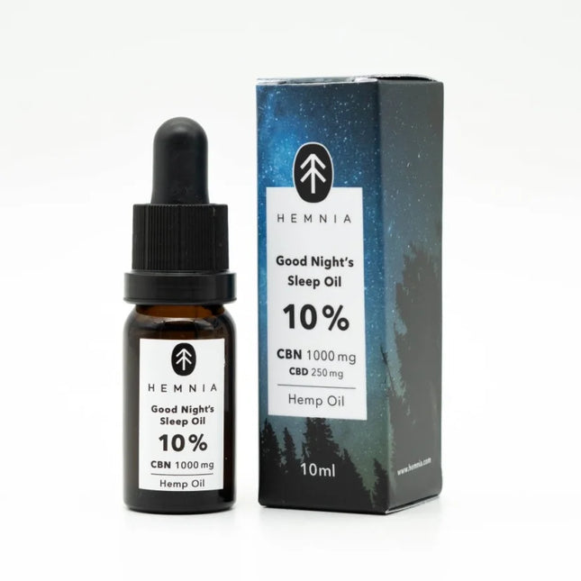 Hemnia Good Night's Sleep Hennepolie 10%, 1000 mg CBN, 250 mg CBD, 10 ml