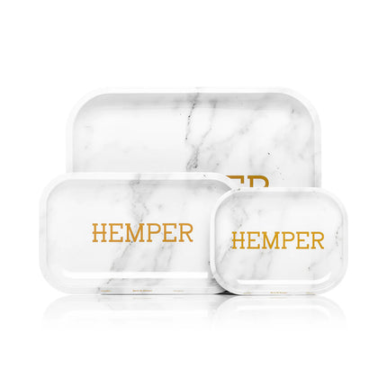 HEMPER Luxe Marble White Rolling Tray