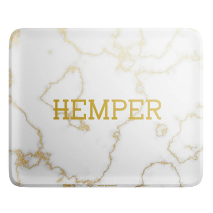 HEMPER Luxe Marble White/Gold Rolling Tray