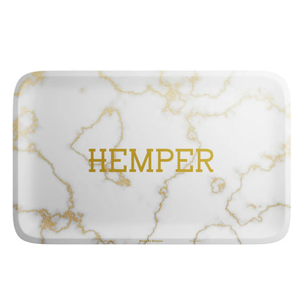 HEMPER Luxe Marble White/Gold Rolling Tray