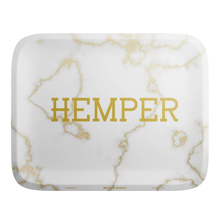 HEMPER Luxe Marble White/Gold Rolling Tray