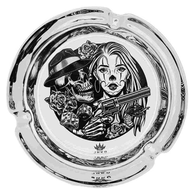 JNKO Bonny & Clide 2 - Glazen Asbak - 10cm (Chicano Tattoo)
