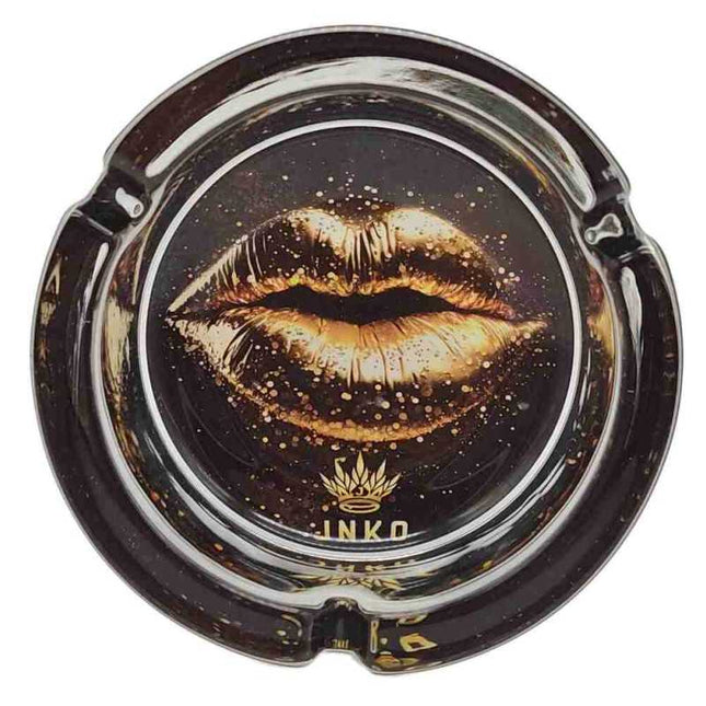 JNKO Golden Lips - Glazen Asbak - 10cm (Luxury Art)